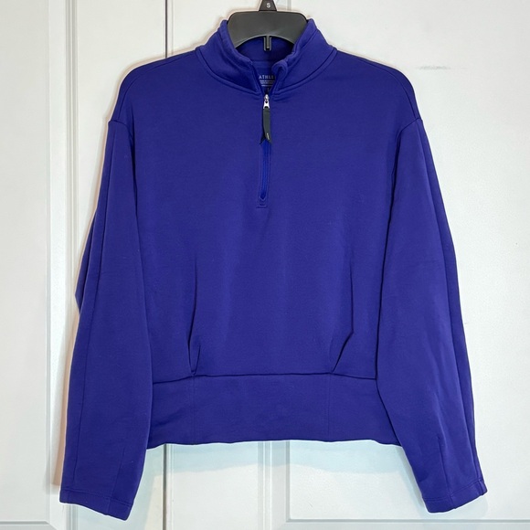 Athleta Altitude Polartec Half Zip Pullover Sweatshirt Noble Blue Purple S - Picture 2 of 13